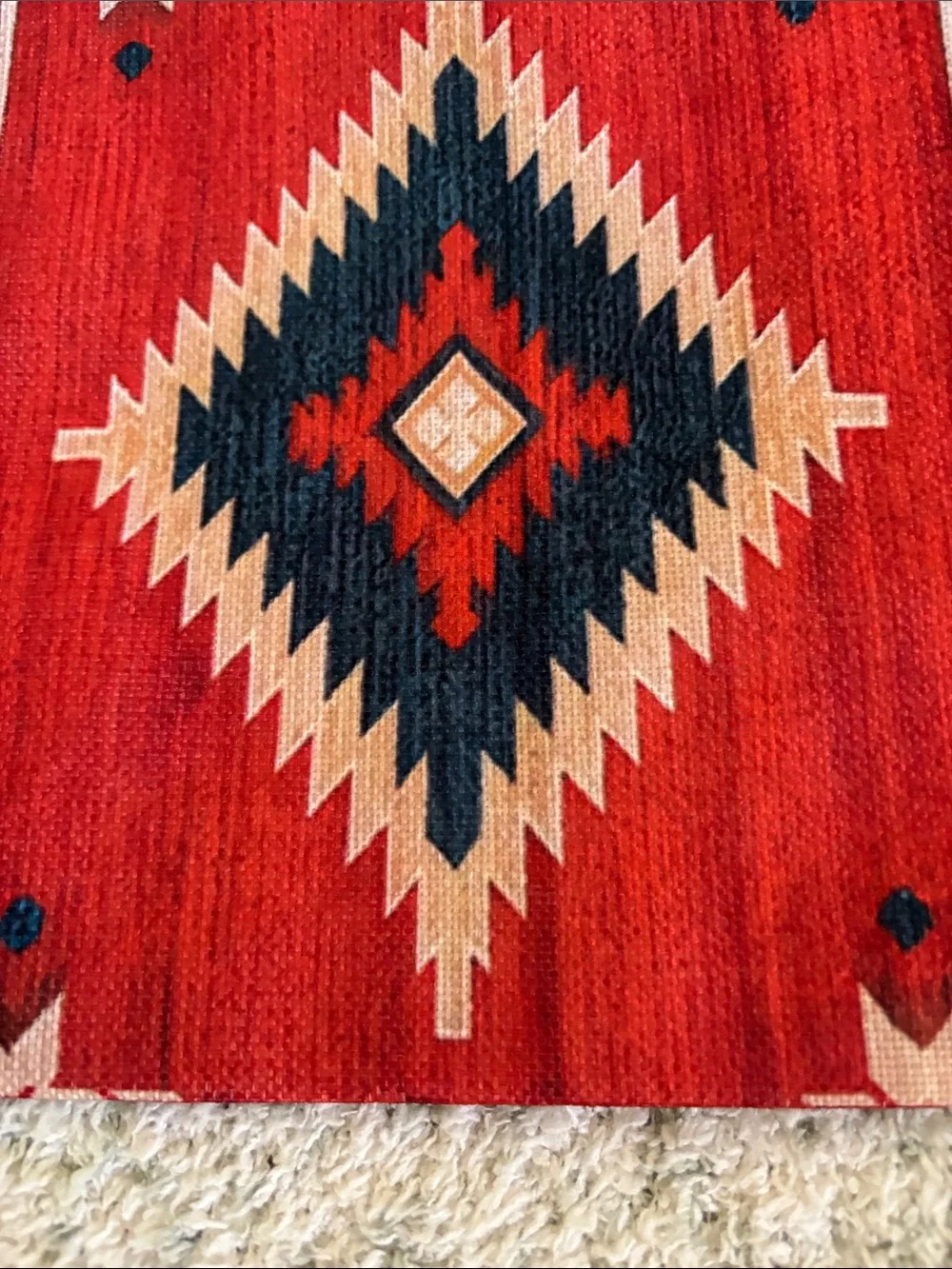 Navaho Santa Fe Stylized Red Geometric Southwestern Travel Bag NWT 8.5x7.75”